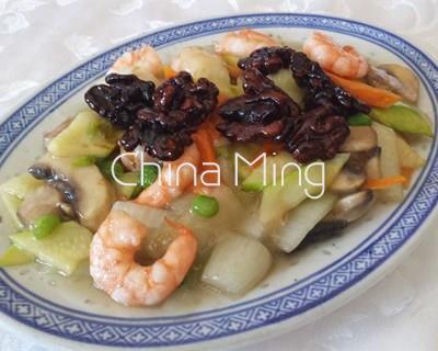 Gambas salteadas con nueces - Imagen 1